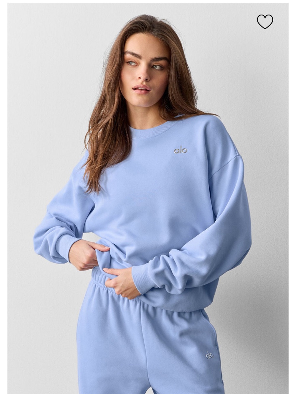 ALO Yoga Accolade Crew Neck Pullover Light Provence Blue, Size S NWT